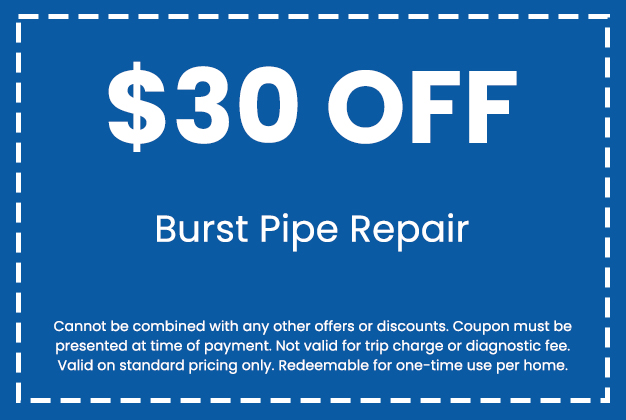 Discount on Burst Pipe Repair